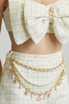 CHANNEL TWO PIECE BOW BRA WITH CHAIN SHORT - PRIVILEGE 
