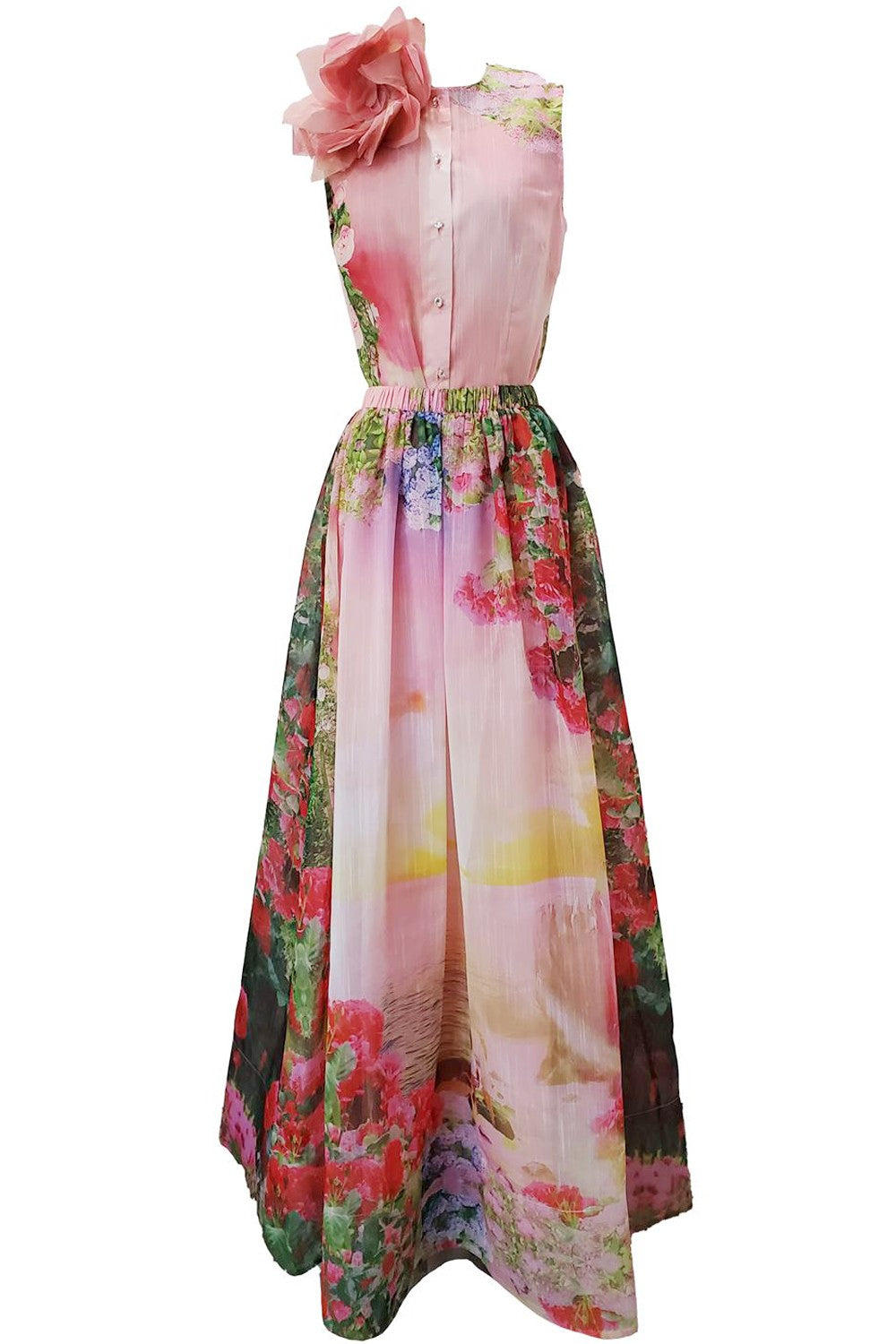 Floral Harmony Maxi Skirt Set - PRIVILEGE 