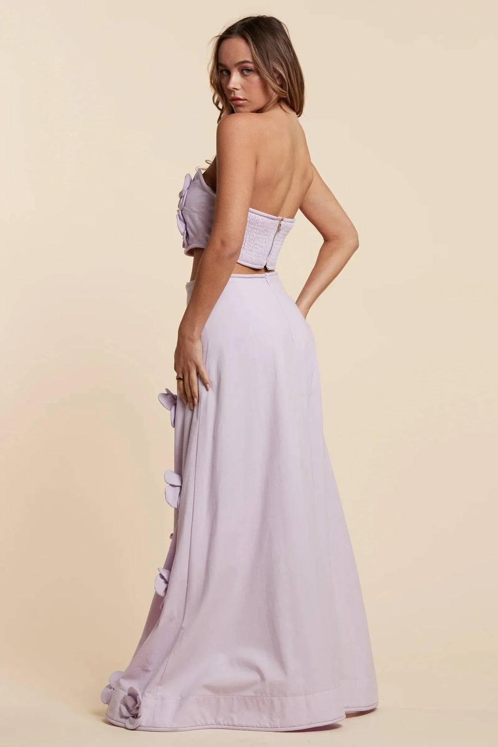 LAVENDER BLOOM MAXI SKIRT SET - PRIVILEGE