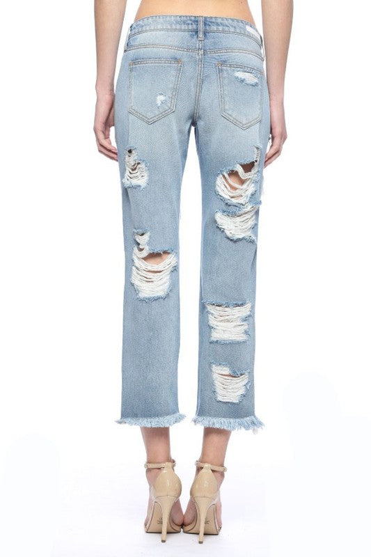 Mid level heavy destroyed jeans - PRIVILEGE 