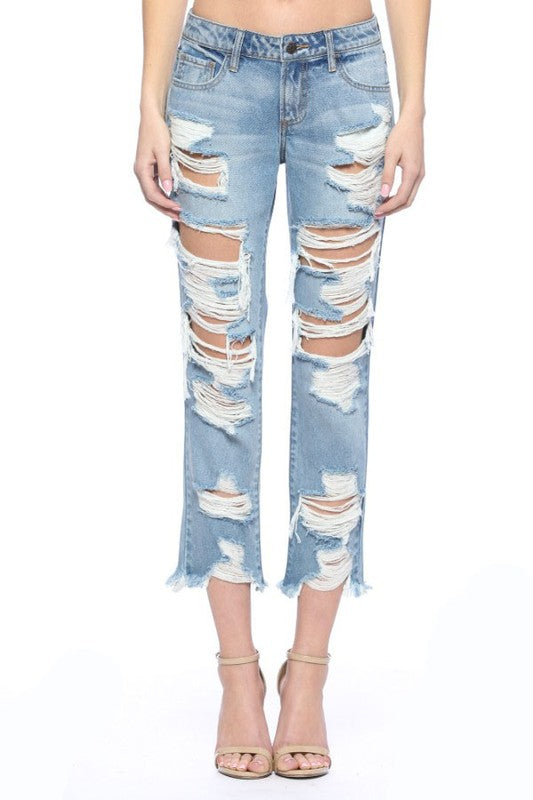 Mid level heavy destroyed jeans - PRIVILEGE 