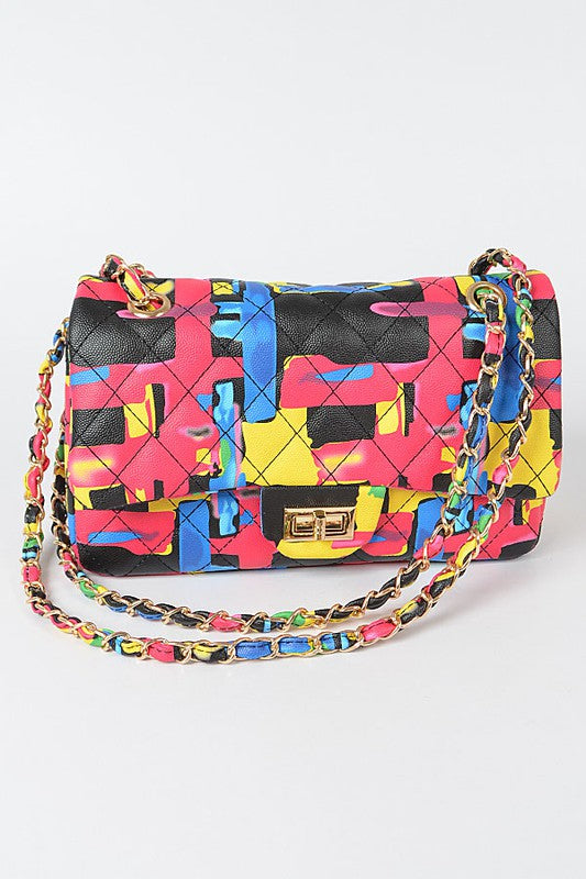 Muilti color quilted clutch handbag - PRIVILEGE 