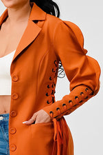 Lace up detail jacket - PRIVILEGE 