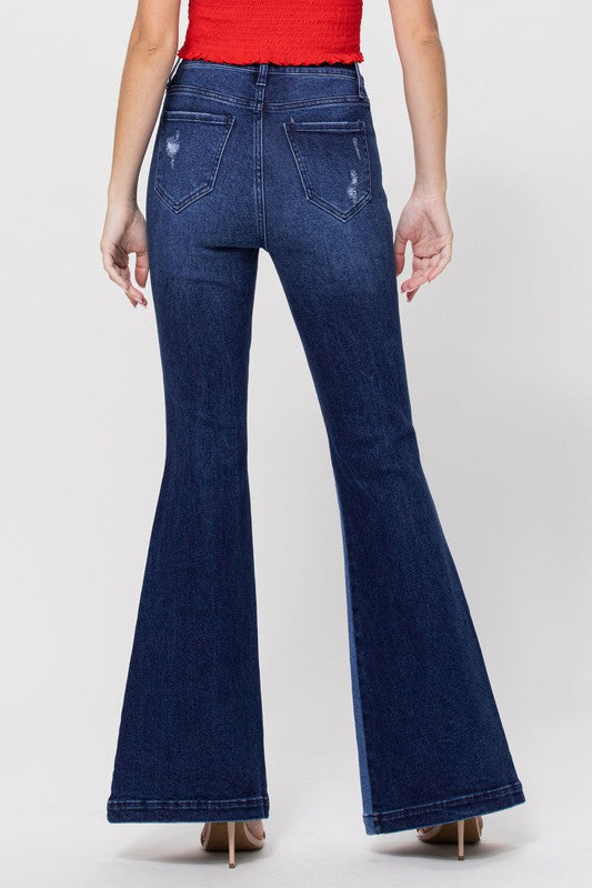 vintage-inspired high-rise jeans two tone - PRIVILEGE 