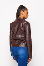 Faux Leather Moto Jacket - PRIVILEGE 