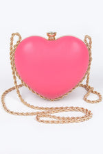 Heart Frame Chain Mini Crossbody Bag - PRIVILEGE 