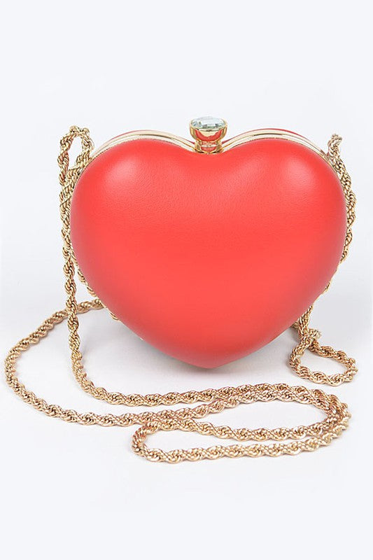 Heart Frame Chain Mini Crossbody Bag - PRIVILEGE 