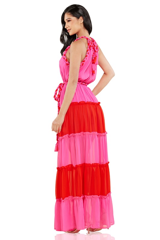 pink and red maxi dress - PRIVILEGE 