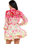 FLORAL 2 PC SKIRT AND BLOUSE SET - PRIVILEGE 