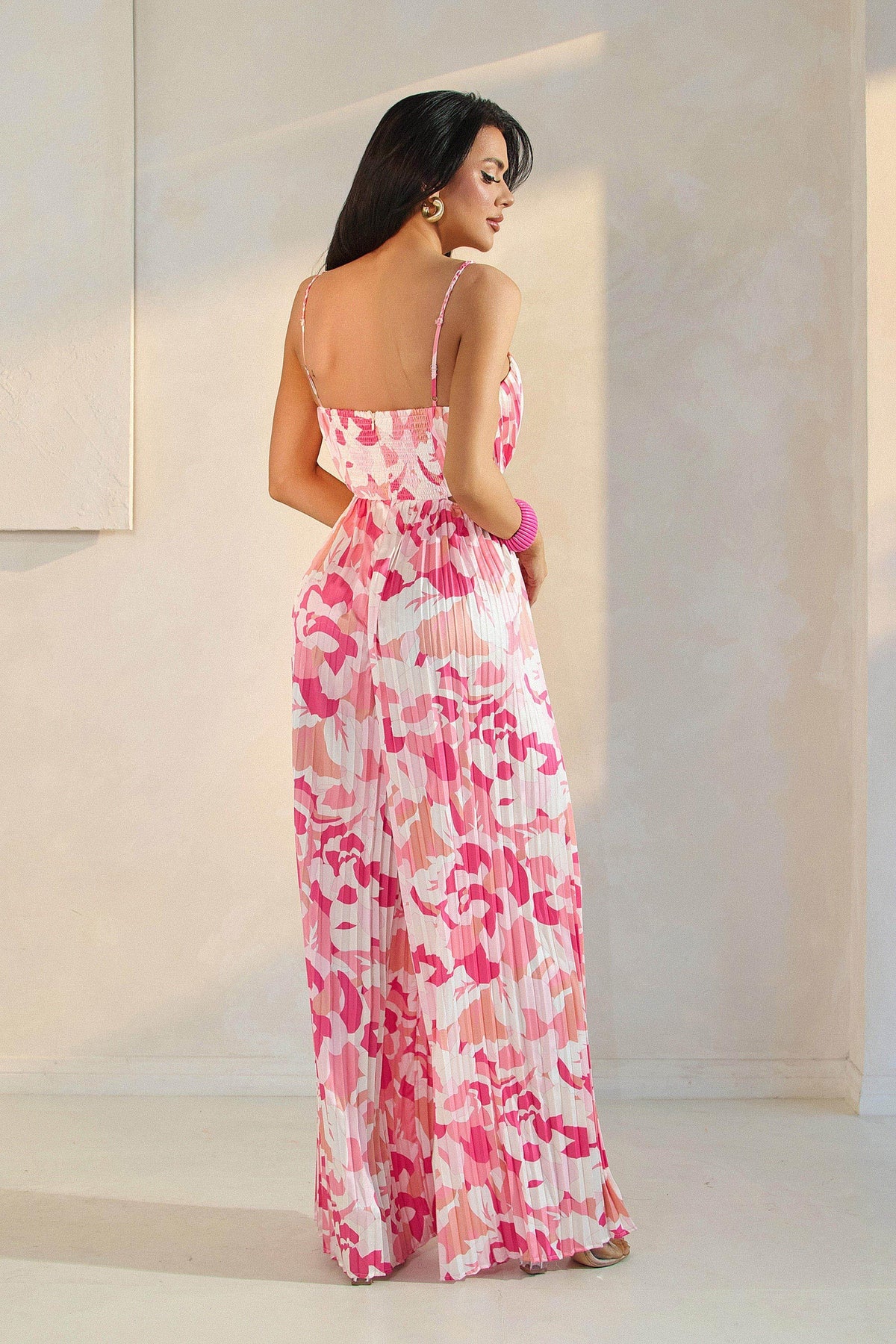PLEATED JUMPSUIT WITH SIDE CUT-OUT