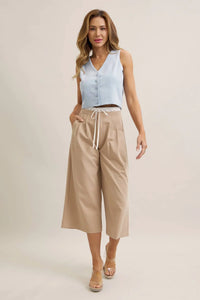 Ocean Woven Vest & Wide-leg Trouser Set