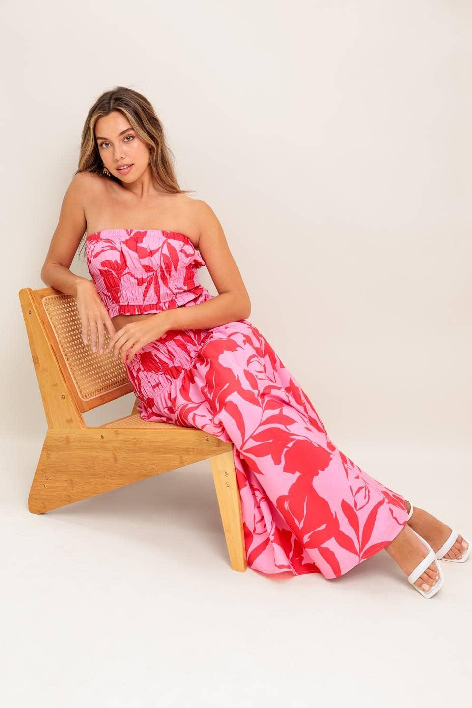 TUBE TOP MAXI SKIRT SET