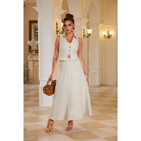 METROPOLITAN TAILORED VEST AND MAXI SKIRT SET