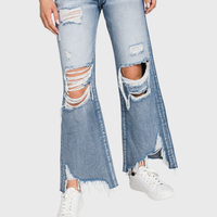 DISTRESSED HIGH RISE RIGID VINTAGE CROPPED FLARE