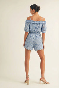 Romantic Off-Shoulder Lace Romper