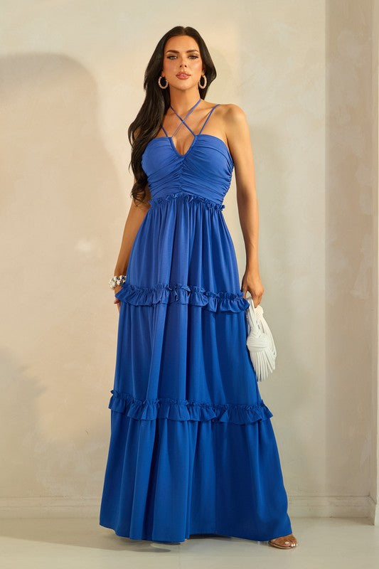 Solid Tiered Maxi Dress