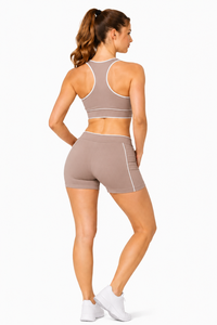 3 pcs activewear set sports bra with shorts with jacket seT