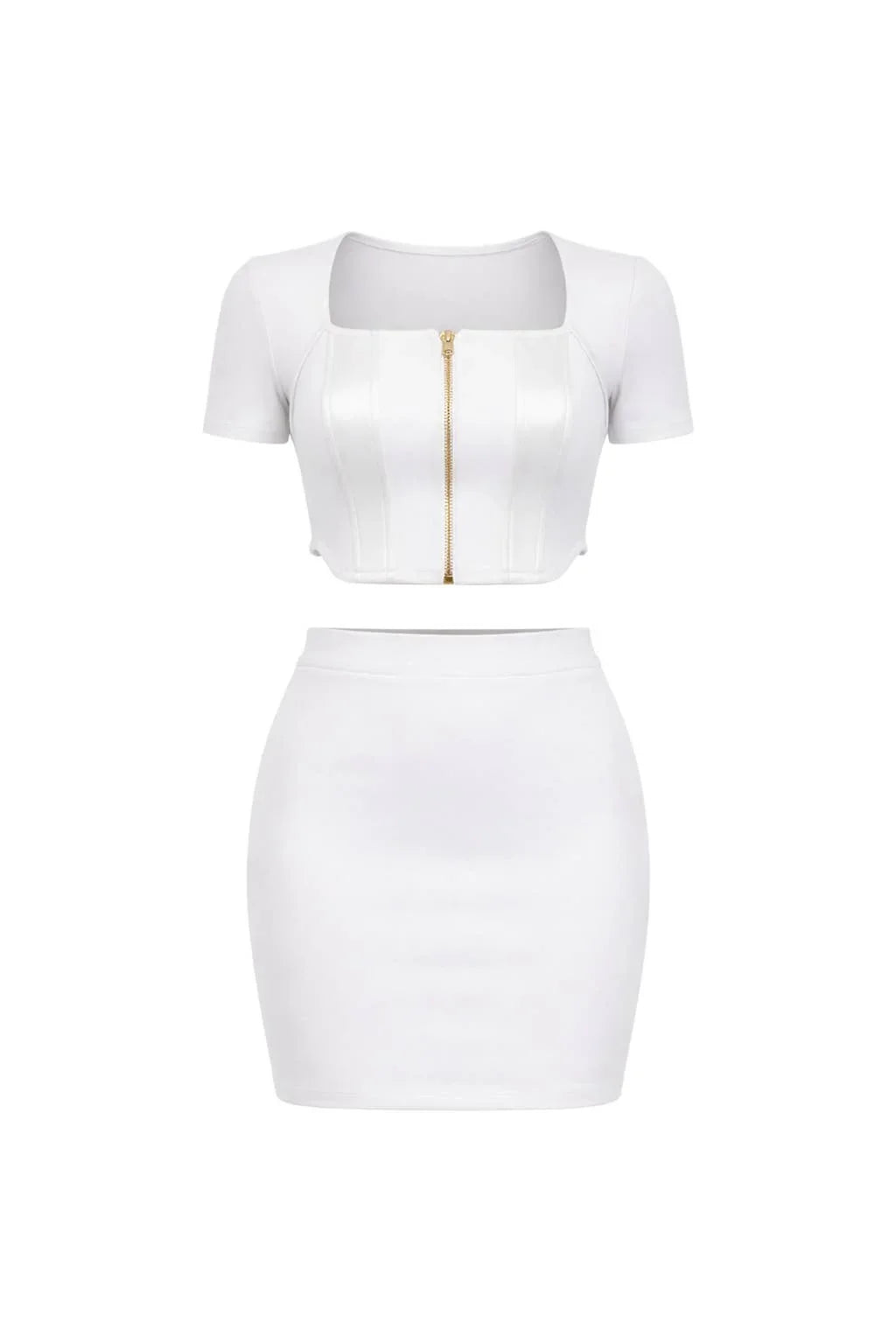 Cropped Short Sleeve & Mini Skirt Set