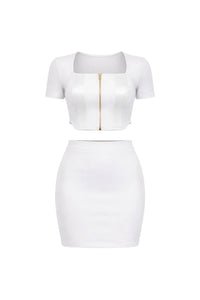 Cropped Short Sleeve & Mini Skirt Set
