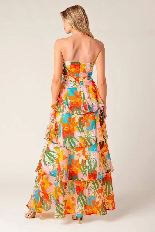 LAYERED MAXI COLORFUL MAXI DRESS PRIVILEGE