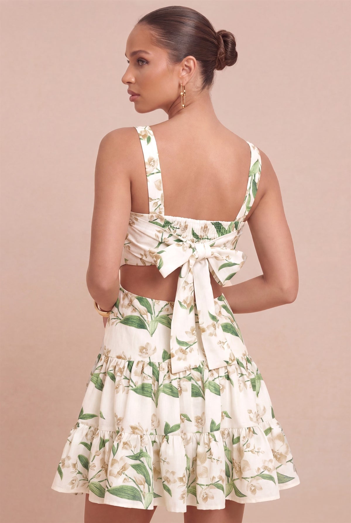 LILLY TIERED MINI OEN SIDE DRESS