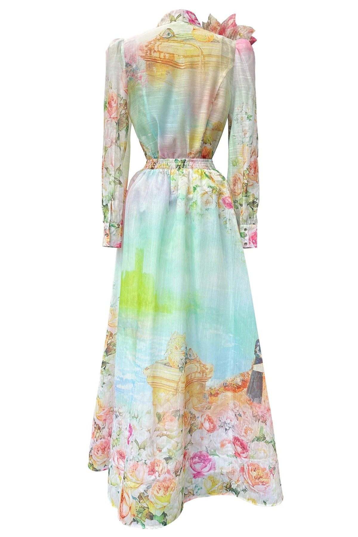 ARTISTIC FLOWER MAXI SKIRT SET - PRIVILEGE 