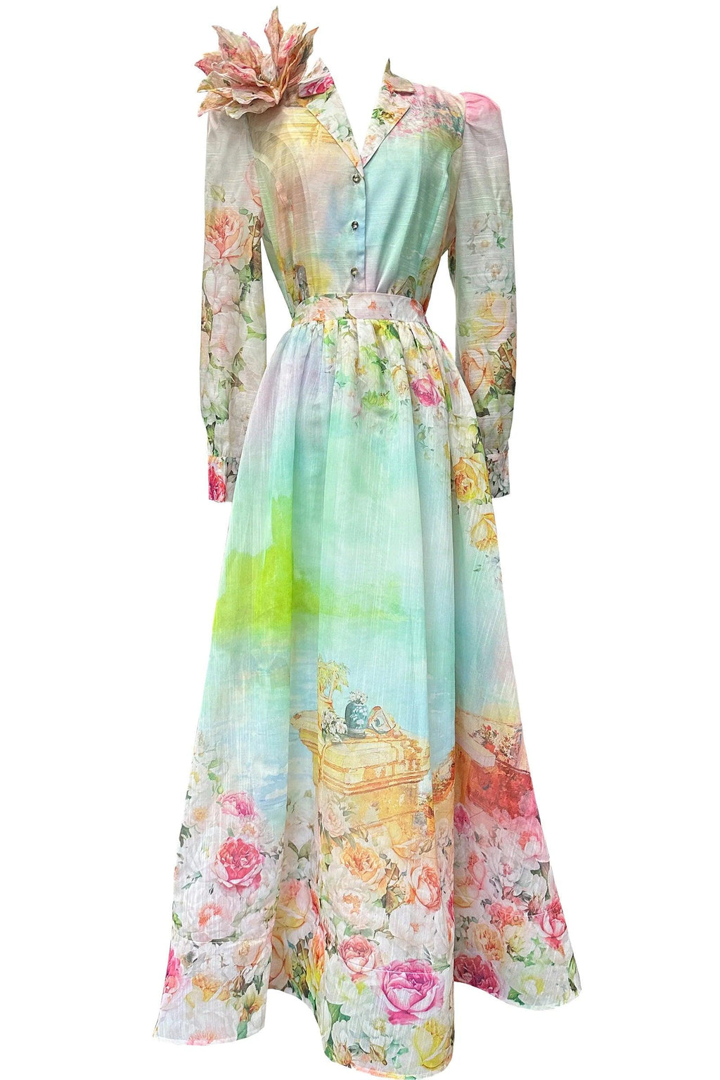 ARTISTIC FLOWER MAXI SKIRT SET - PRIVILEGE 