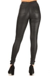 High Waist PU Leather Skinny Pants - Stretch Fit