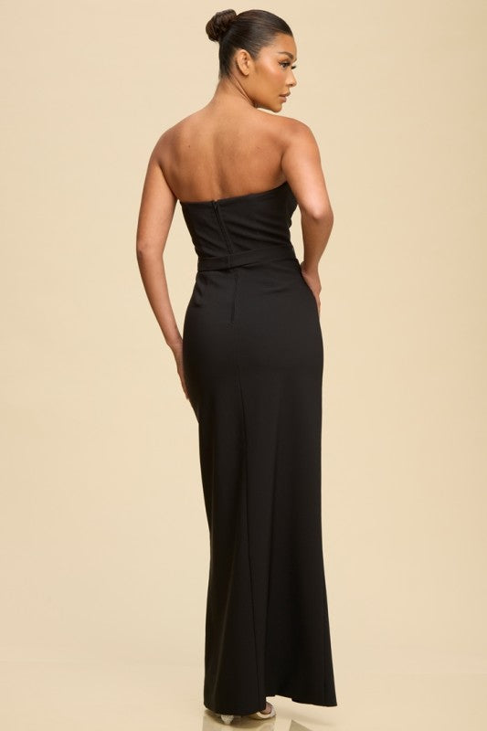 Deep veck maxi dress slit hoilday