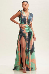 JERSEY RUCHED MAXI DRESS - PRIVILEGE 