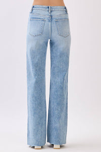 HIGH RISE STRETCH VINTAGE FLARE W/ RAW HEM JEANS