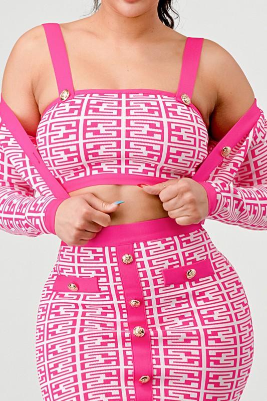 DESIGNER INSPIRED 3PC MINI SKIRT SET - PRIVILEGE 