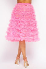 TULLE TIERED MIDI SKIRT - PRIVILEGE 