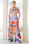 Convertible Scarf crop top and Wide pants set - PRIVILEGE 
