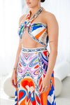 Convertible Scarf crop top and Wide pants set - PRIVILEGE 