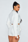 RHINESTONECOLLOAR SHORT AND CROP JACKET - PRIVILEGE 