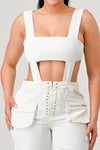 classic white cut out matching set - PRIVILEGE 