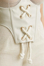 TEXTURED KNIT JUMPSUIT & CORSET SET - PRIVILEGE 