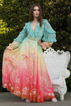 Bird in Burgundy Ombre Maxi Dress - PRIVILEGE 