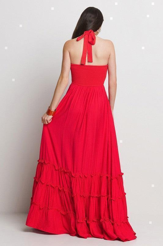 TUBE TOP WITH TRIPLE TIERE ATTACHED LONG MAXI RESORT PRIVILEGE