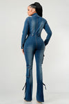 CARGO STYLE DENIM JUMPSUIT - PRIVILEGE 