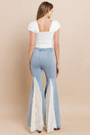 LACE DETAIL WIDE LEG JEANS - PRIVILEGE 