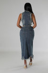 2 PC SKIRT SET IN DENIM - PRIVILEGE 