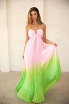 Sweetheart neck pleated maxi halter dress - PRIVILEGE 