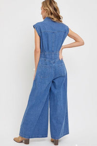 DENIM WIDE LEG JUMPSUIT PRIVILEGE
