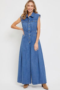DENIM WIDE LEG JUMPSUIT PRIVILEGE