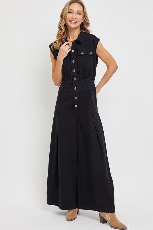 DENIM WIDE LEG JUMPSUIT PRIVILEGE