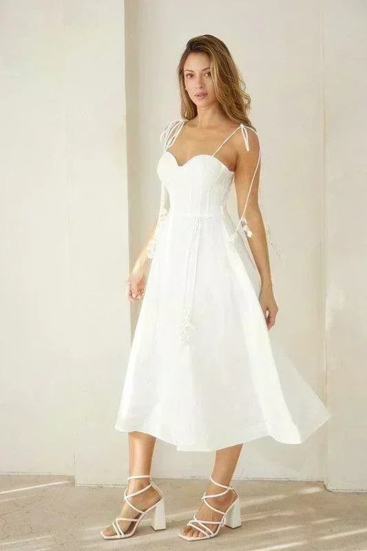 Bustier Shoulder Tie Dress - PRIVILEGE 