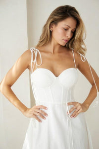 Bustier Shoulder Tie Dress - PRIVILEGE 