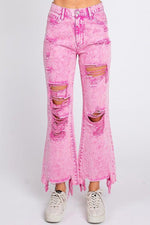 ACID PINK - HIGH RISE RIGID VINTAGE CROPPED FLARE - PRIVILEGE 